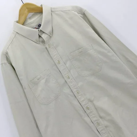Vintage Mister Pat Primo Men's Casual Designer Beige Button Down Shirt Size XL
